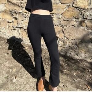 NWT Nooworks Black Kick Flare Pants Stretch Pull On Comfy Athleisure Slacks